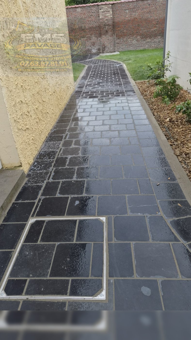 Allée pierre bleu, EMS Pavage